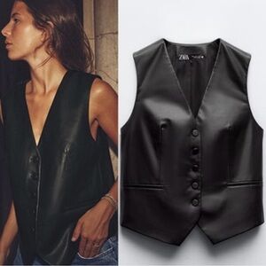 Zara faux leather vest